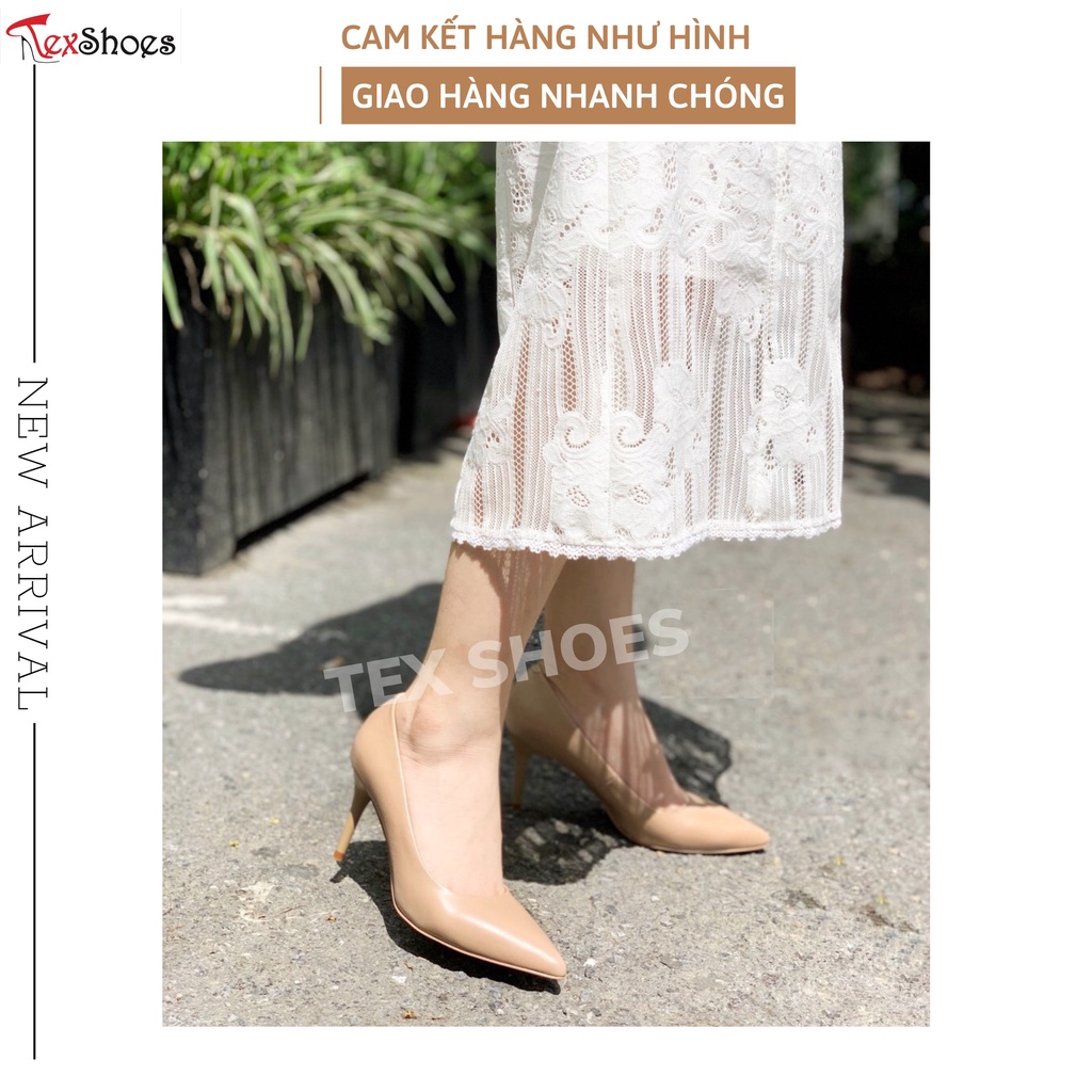 Giày cao gót nữ VNXK gót nhọn 7cm, giày công sở nữ gót đũa TEX SHOES