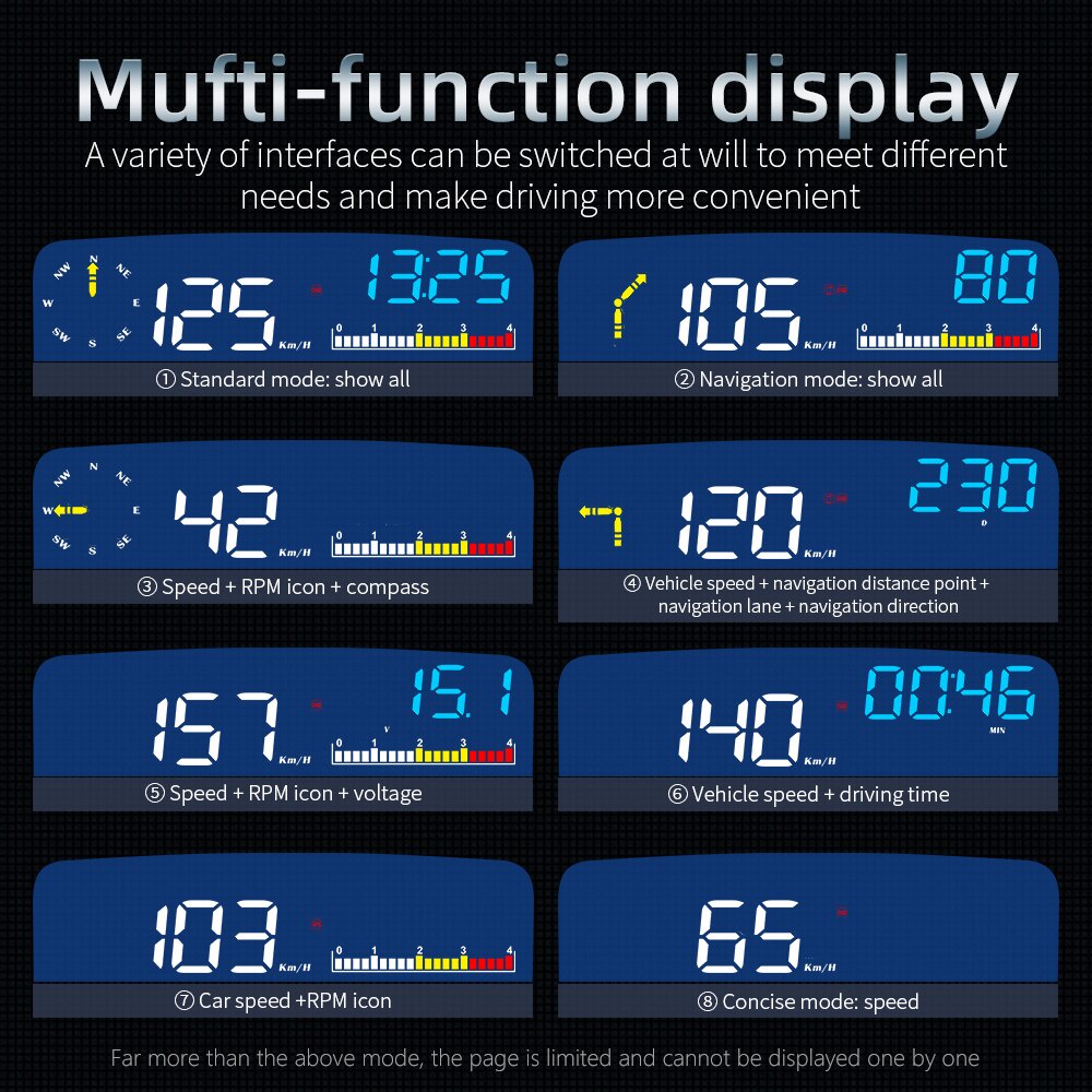 Máy Chiếu Tốc Độ Nước hud c5 obd obd2 gps Chuyên Dụng