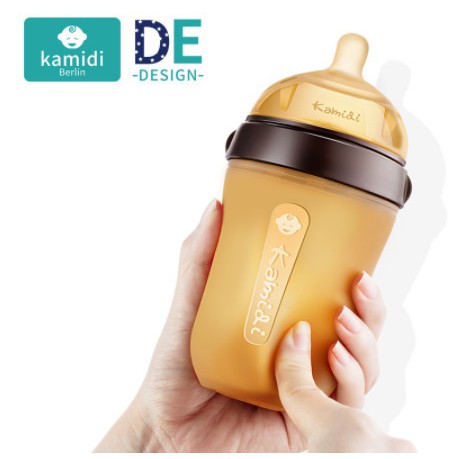 Bình sữa silicon KAMIDI Núm ti silicone mềm mại giải quyết vấn đề  bé lười ti bình, chỉ thích bú mẹ 150ml- 250ml