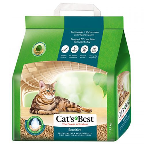 Cát gỗ vệ sinh hữu cơ Cat's Best Sensitive 2.9kg (8L),  Siêu thấm hút, Vón cục,  Xả được tolet
