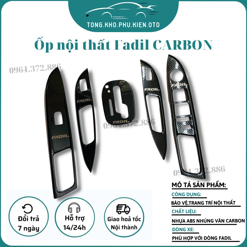 Ốp nội thất carbon Xe Fadil 2019 - 2022 Hàng CACBON cao cấp