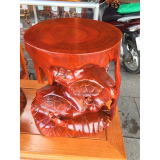 [HCM] Đôn gốc cây, chạm nhánh tùng, gỗ xà cừ, mặt đôn 30cm x cao 40cm, thích hợp kê tượng hoặc cây cảnh