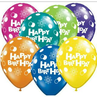 Túi 50 bóng in chữ Happy Birthday