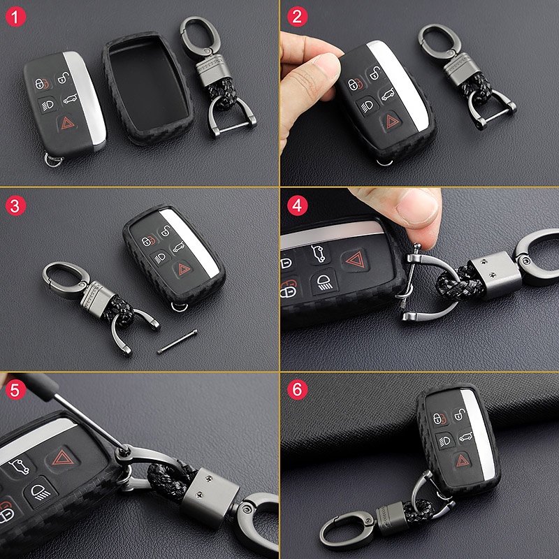 Land rover Vỏ Silicon Sợi carbon Bảo Vệ Chìa Khóa xe Hơi land rover range rover sport evoque velar discovery for jaguar xe xf xj f-Ace