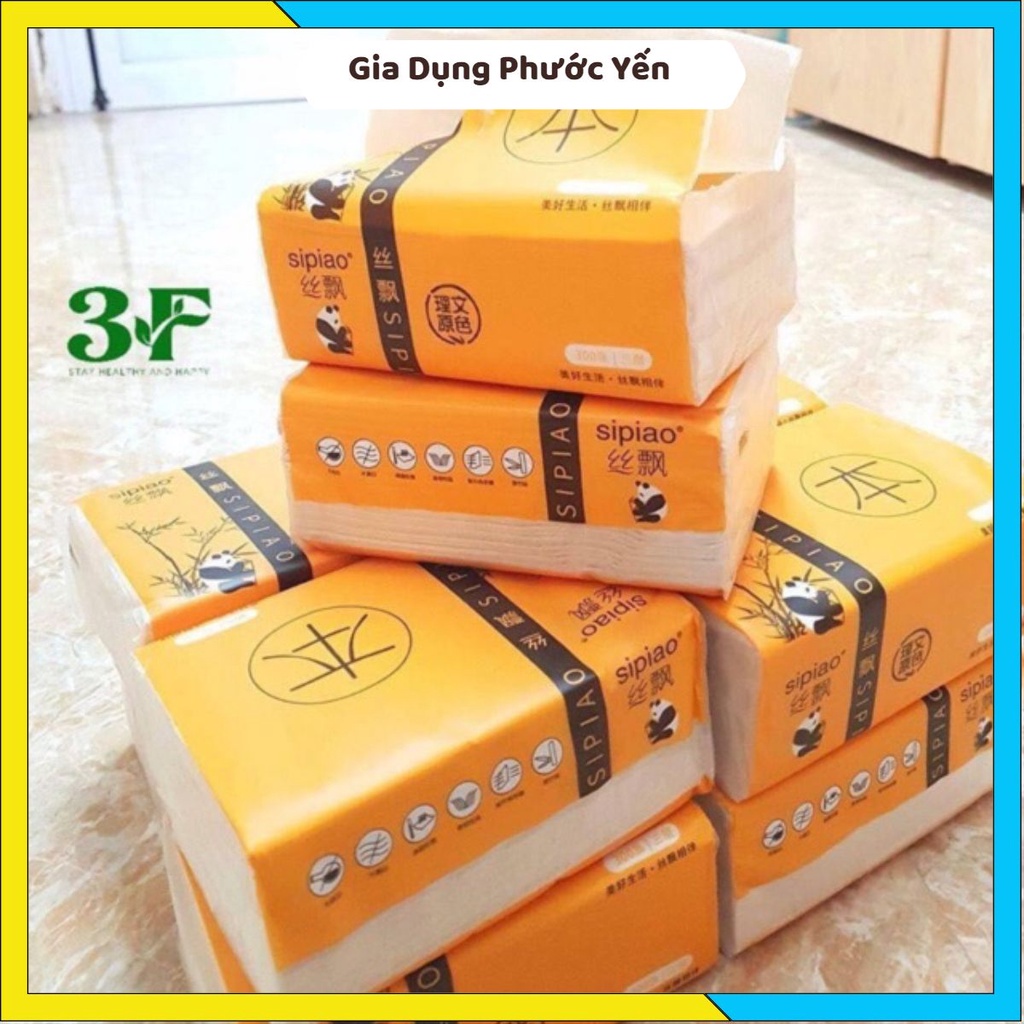 Thùng 30 gói giấy ăn gấu trúc Sipiao hàng chuẩn nội địa Trung siêu dai