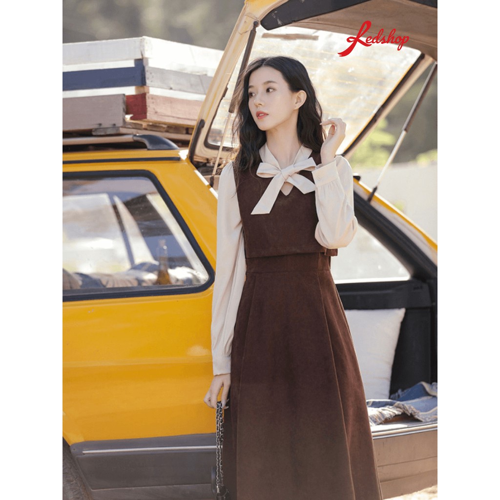 [Mã FAGREAT1505 giảm 8% tối đa 50K đơn 250K] Đầm dáng xòe dài nữ thắt nơ ở cổ LUCY28302 Hakids Official Store | BigBuy360 - bigbuy360.vn