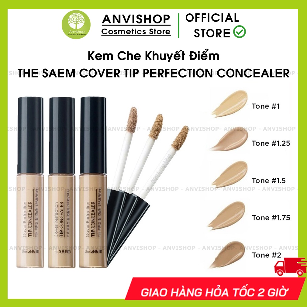 Kem CHE KHUYẾT ĐIỂM THE SAEM COVER TIP PERFECTION CONCEALER