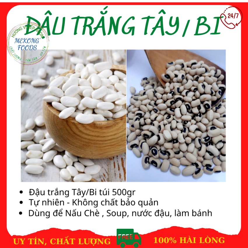 Đậu trắng - nấu chè - 500gr ép hút chân không