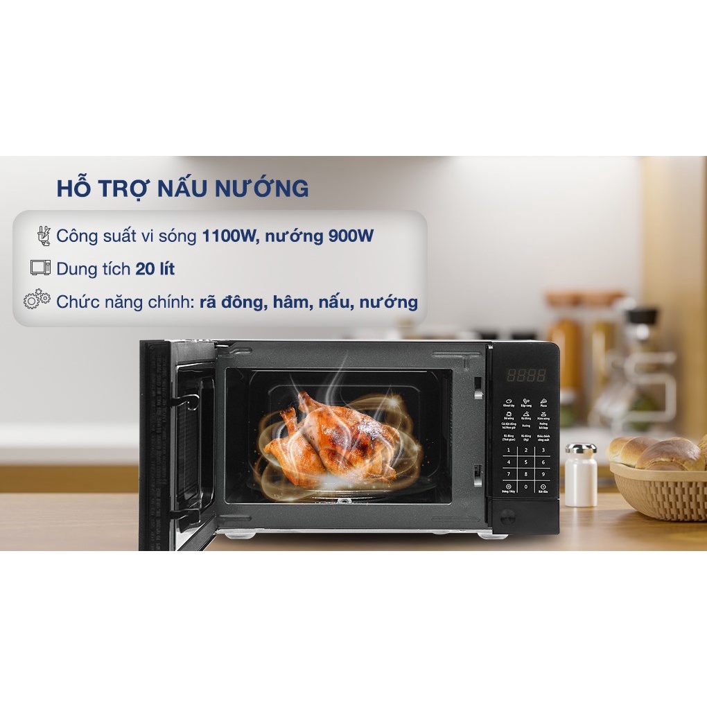 Lò vi sóng Bluestone MOB-7816, dung tích 20 lít, đa dạng chức năng nấu tiện lợi, bảo hành 24 tháng