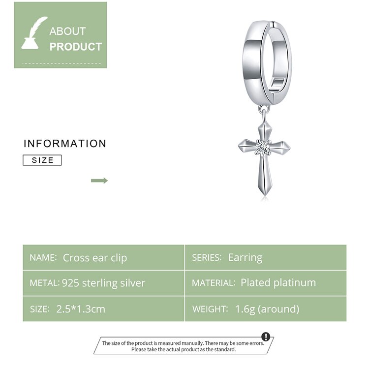 Bamoer Genuine Silver 925 Earrings  Unisex Punk Style Origanl Jewelry For Women & Girls Gifts SCE1033