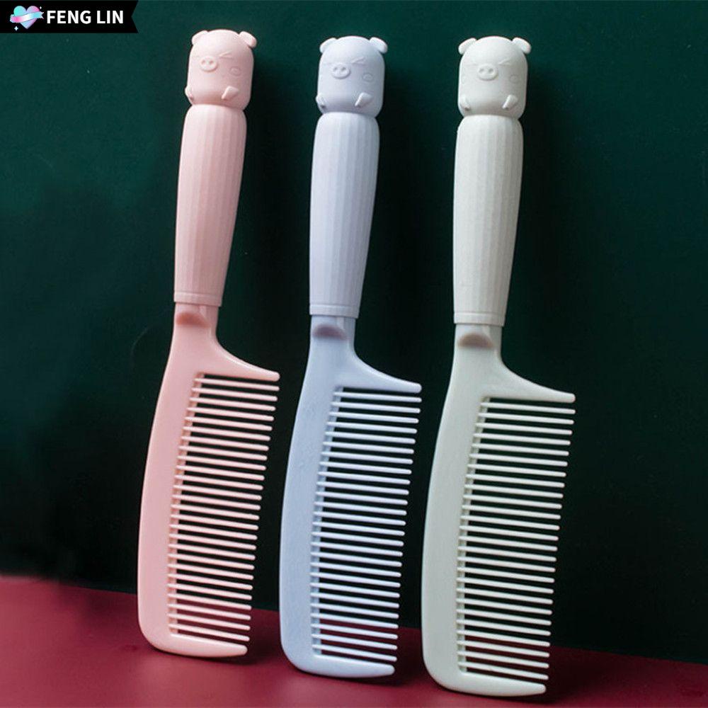 Lược chải tóc bằng nhựa mềm chống tĩnh điện mát xa da đầu thiết kế hình chú lợn dễ thương độc đáo