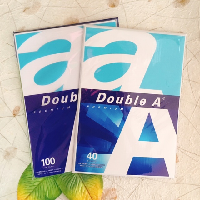 Giấy Photocopy Double A Trắng 80 Gram A4 Size Gói 40 tờ / 100 A4