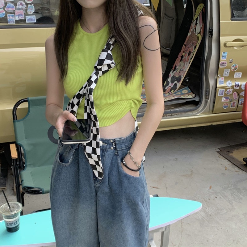 Áo dệt kim IELGY  sát nách dáng ôm thời trang cho nữ