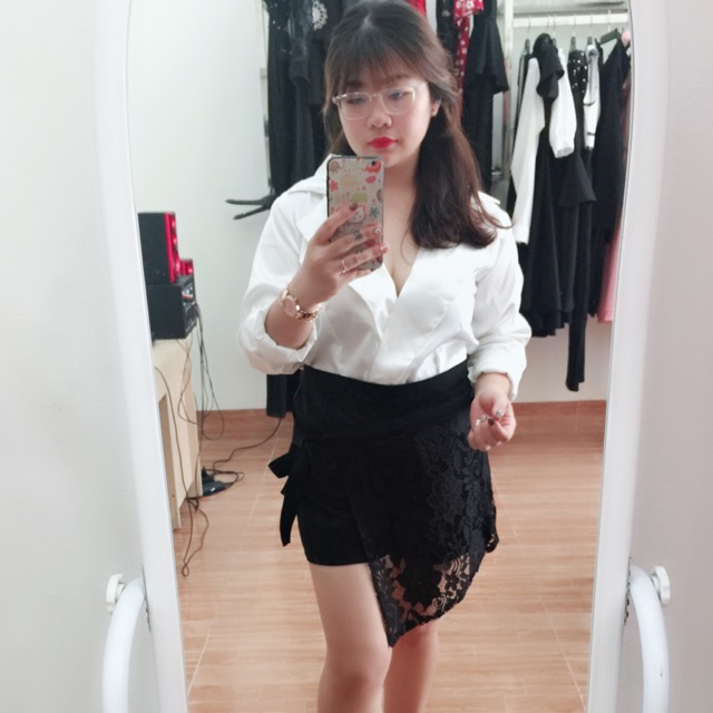Set sơmi phối quần váy bigsize