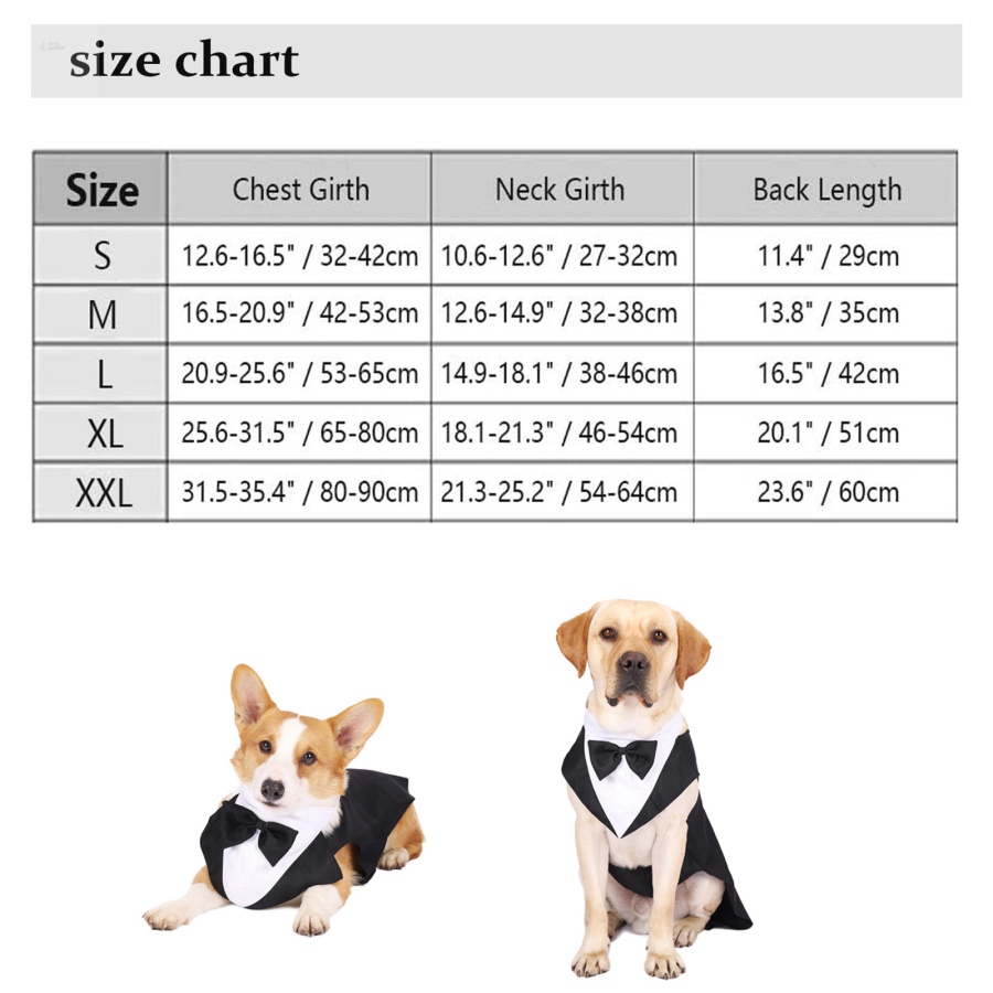 Bộ Tuxedo Kèm Nơ Đeo Cổ Dễ Thương Cho Cún Cưng