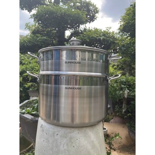 Mua Xửng Hấp 28cm Sunhouse Cao Cấp Nắp Kính