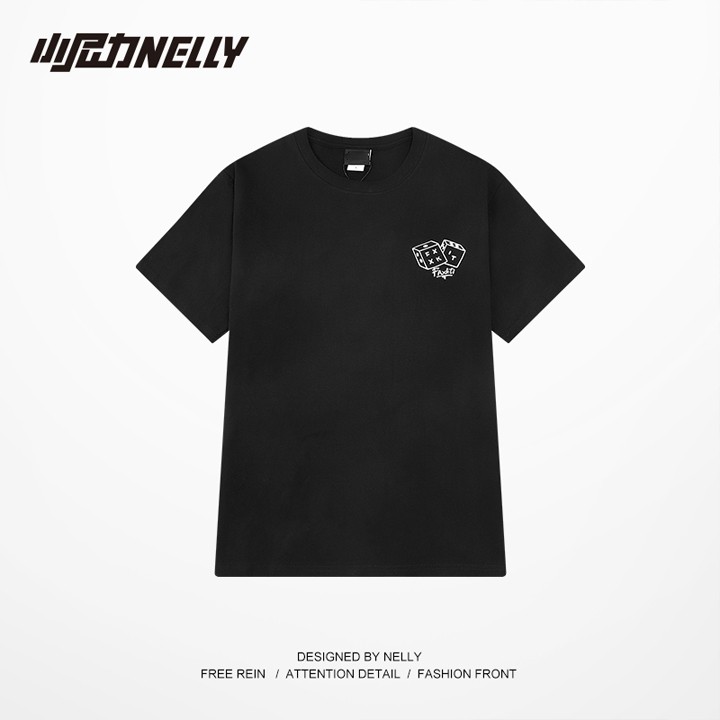 Áo thun tay lỡ NELLY cotton 4 chiều dáng unisex in hình xí ngầu faxkti mã N0143