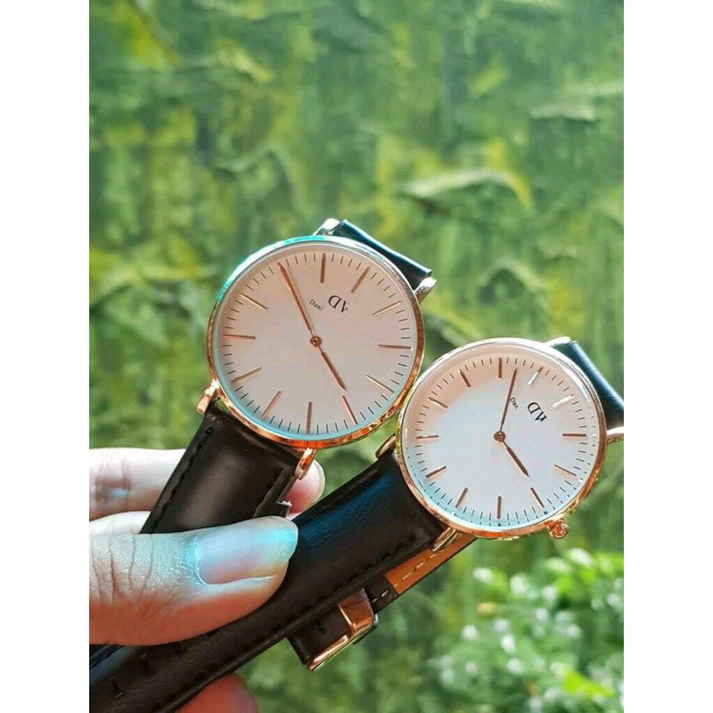 Đồng hồ cặp DW nam nữ dây da  sang trọng lịch lãm