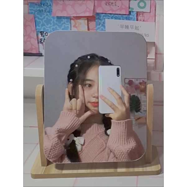 Gương trang điểm để bàn phong cách vintage xoay 360
