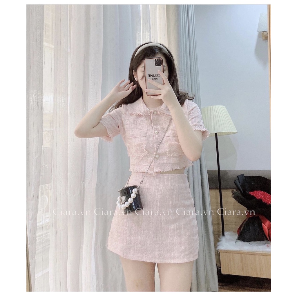 SET BỐ ÁO CROPTOP CHÂN VÁY 3 MÀU