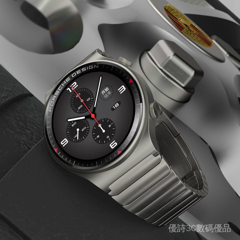Dây đeo bằng thép titan màu xám 22mm dành cho đồng hồ Huawei GT2 pro GT