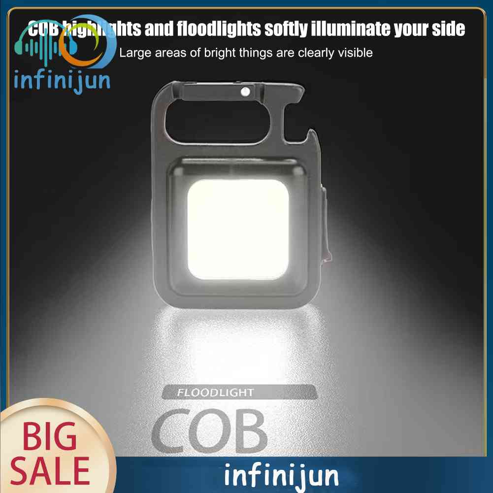 Móc Khóa Đèn LED COB Mini 400lm Chống Nước 4 Chế Độ