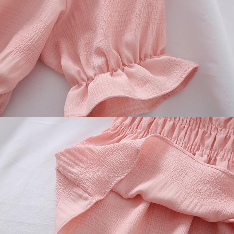 Áo Sơ Mi Voan Tay Ngắn Thắt Eo Phong Cách Phương Tây Mẫu Mới 2021 Thời Trang Cho Nữ