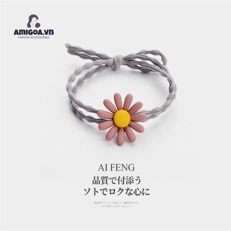 Dây Buộc Tóc Cao Su Họa Tiết Hoa Cúc Dễ Thương Xinh Xắn