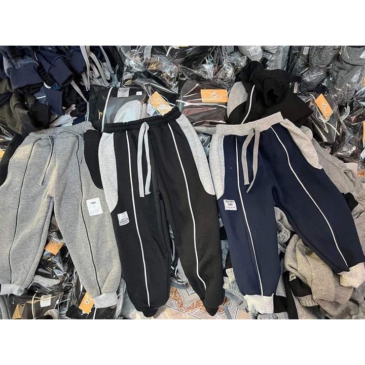 Combo 3 Quần nỉ bông cho bé trai- Quần nỉ thể thao cho bé trai từ 18-30kg- Quần nỉ bé trai Kidbabyonline K094