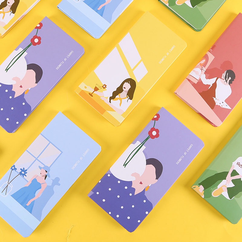 Sổ Tay Ghi Chú Sổ Ghi Kế Hoạch Với Bìa Bằng Giấy Gird Dòng Kinbor Flowery Kawaii