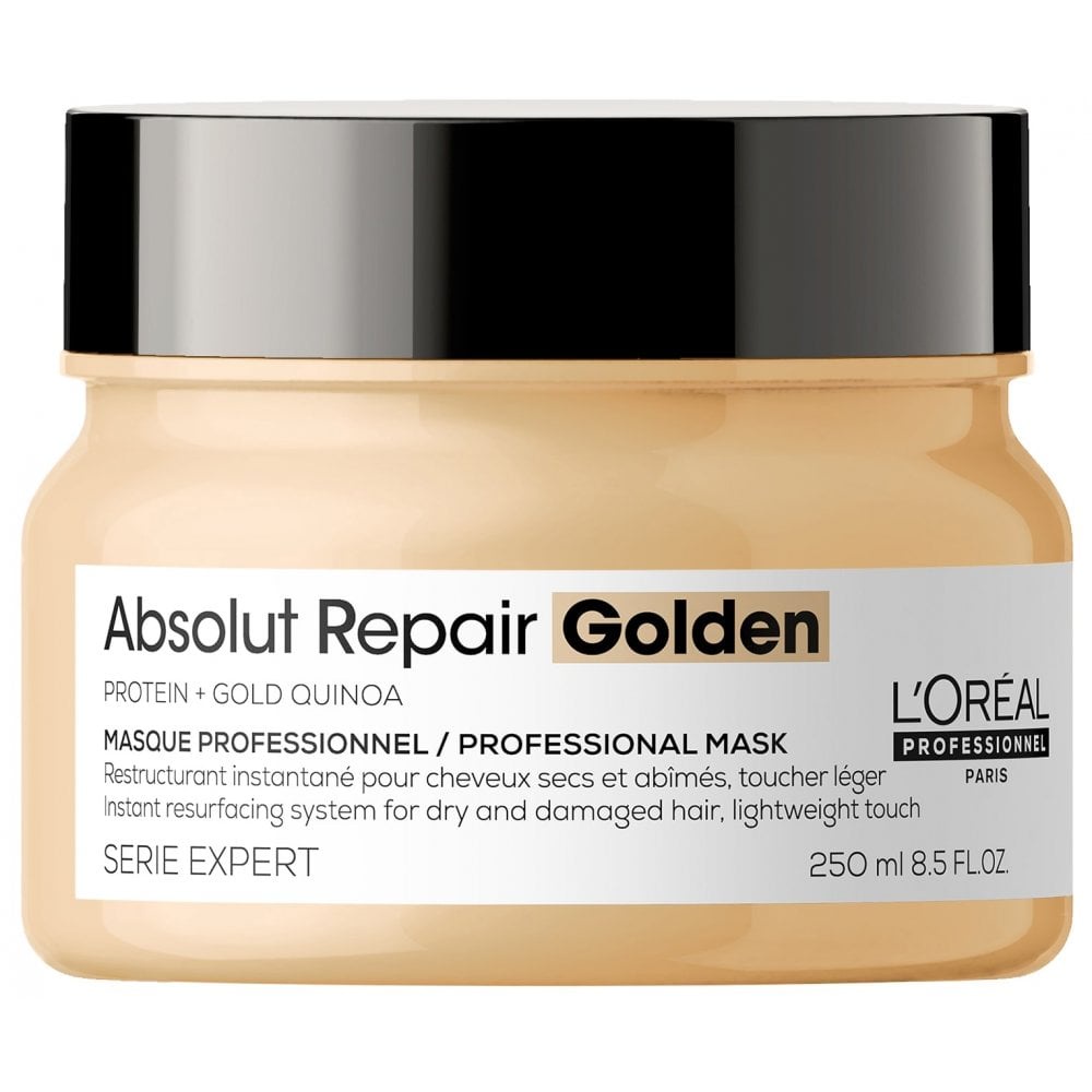 Dầu hấp nhũ vàng phục hồi tóc hư tổn L'Oreal Professionnel Serie Expert Absolut Repair Protein + Gold Quinoa 250ml