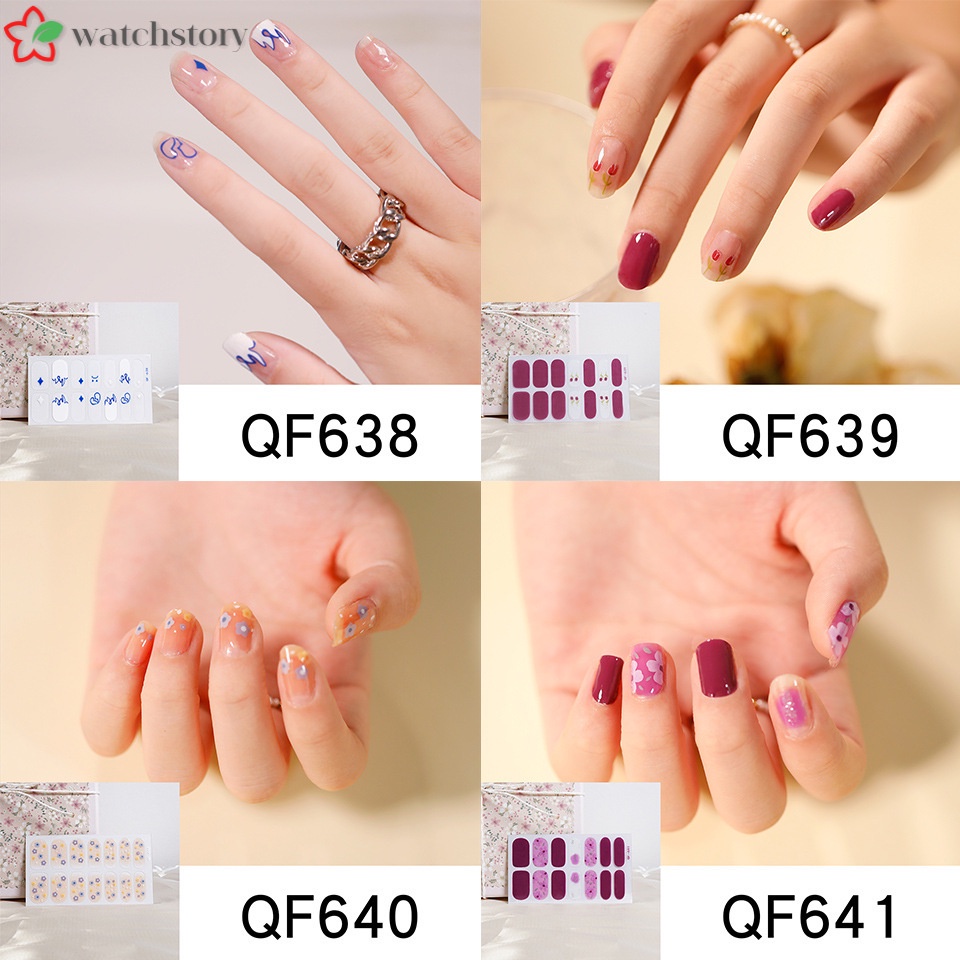Miếng Dán Trang Trí Móng Tay Hình Hoa 3D Nhiều Màu Chống Thấm Nước DIY
