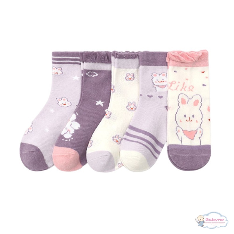 Set 5 Đôi Tất Cotton Hoạ Tiết Hoạt Hình Cho Bé