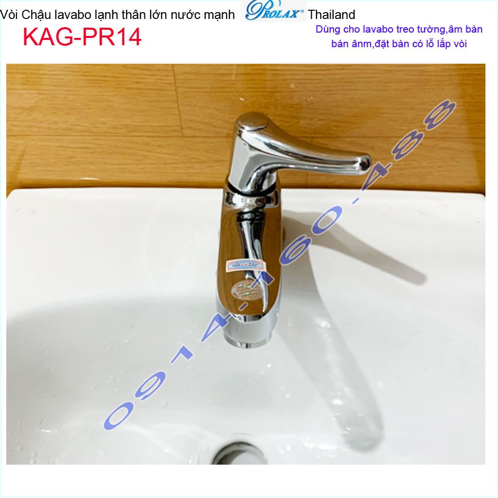 Vòi lavabo Prolax Thailand KAG-PR14, vòi chậu rửa mặt thân lớn nước mạnh sử dụng tốt siêu bền