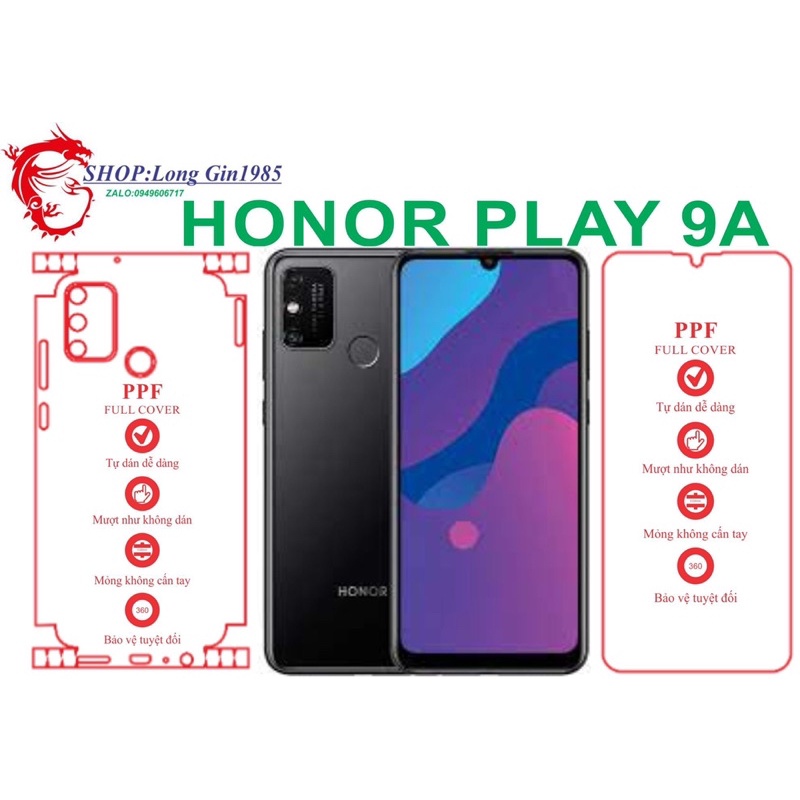 Honor Play 9A miếng dán trong Ppf mặt trước mặt sau chống va đập chống trầy xước tốt