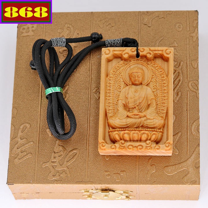 Mặt dây chuyền gỗ hoàng đàn Phật như lai đại nhật MG4A