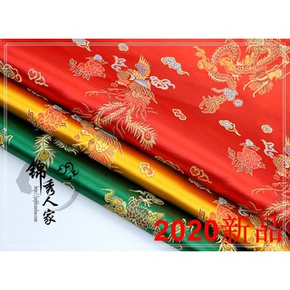 Tấm vải Jacquard họa tiết rồng phượng hoàng cho lễ hội
