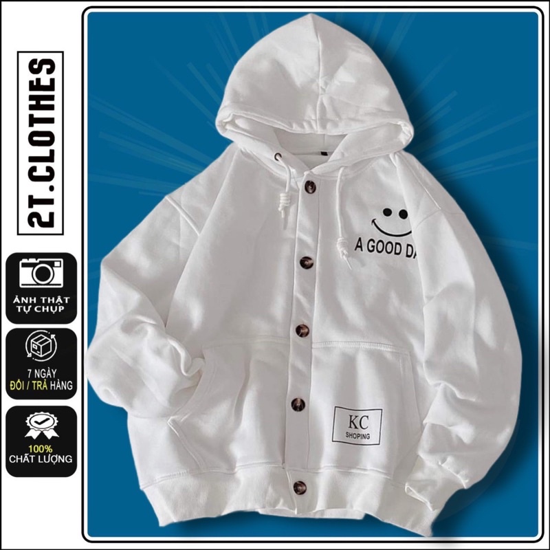 Áo khoác nỉ form rộng AGood day unisex (nam nữ đều mặc được ) 2t clothes