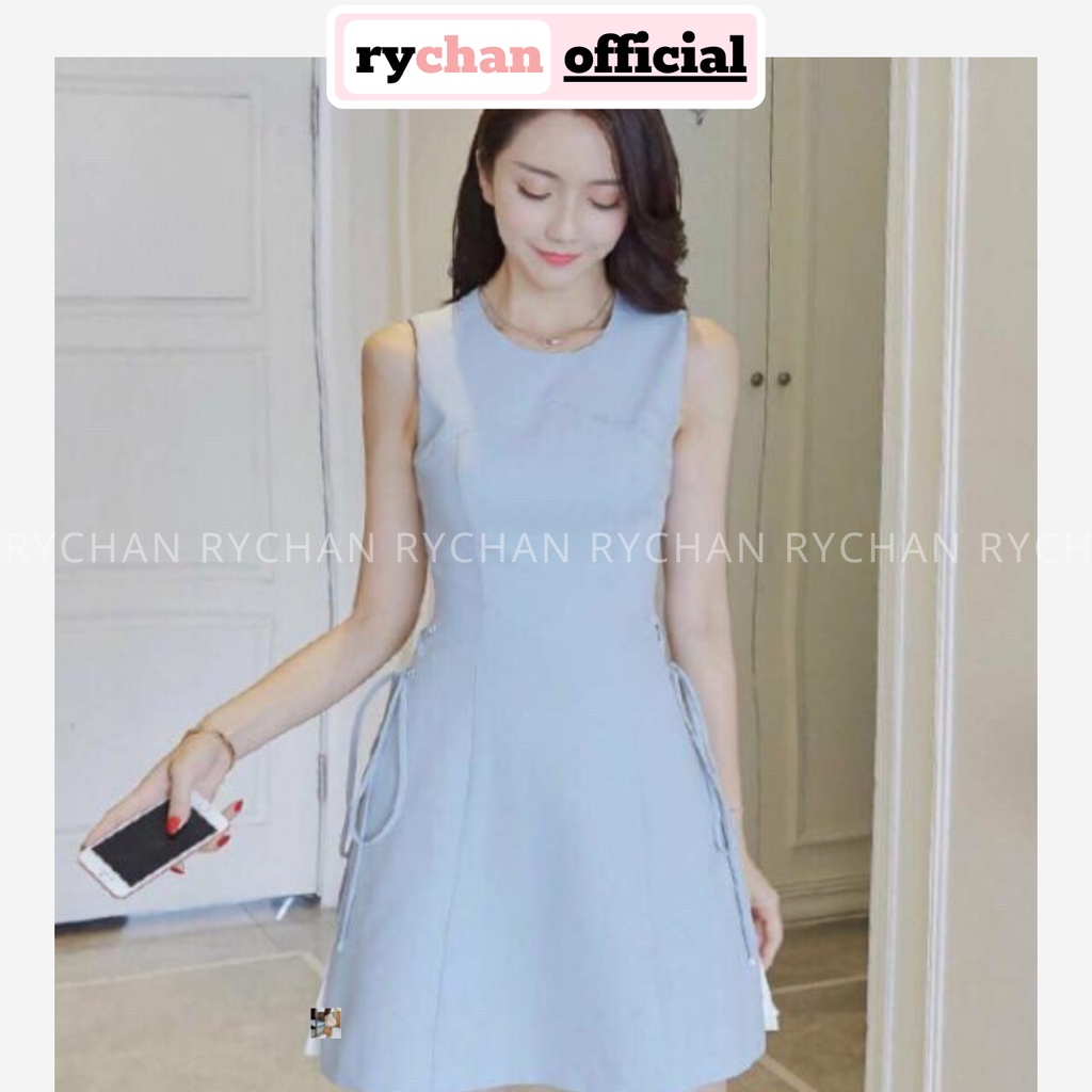 DX546 - Đầm Xòe Sách Nách Mắc Cáo Phối Dập Li