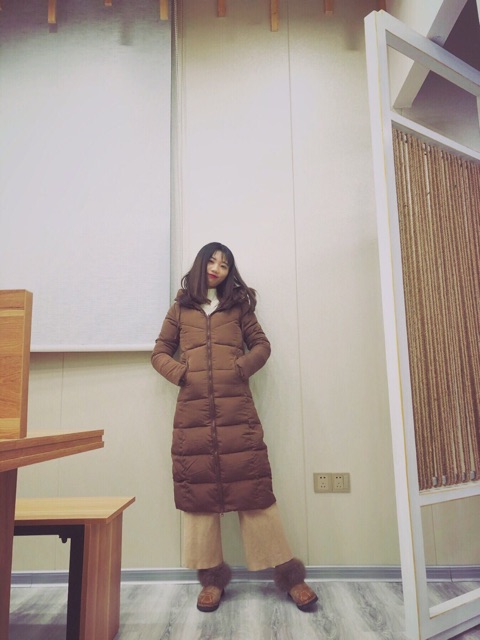 Áo phao dáng dài sọc ngang hàng nhập khẩu QC