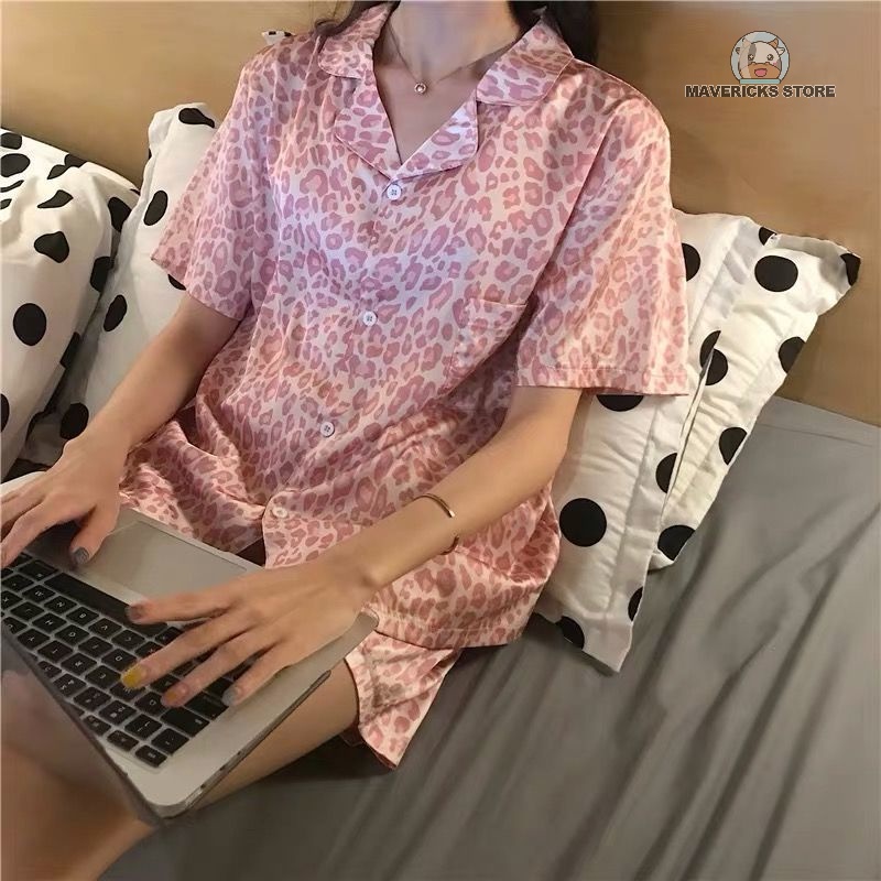 Set đồ ngủ họa tiết da báo thời trang dành cho nữ
