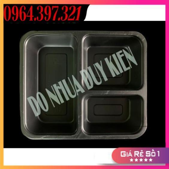 Sỉ 50 Hộp , Khay Nhựa Đế Đen Kèm Nắp 1,2,3,4 Ngăn HT12/ HT17/HT19/ HT203/ HT205 Hộp Cơm Văn Phòng, K