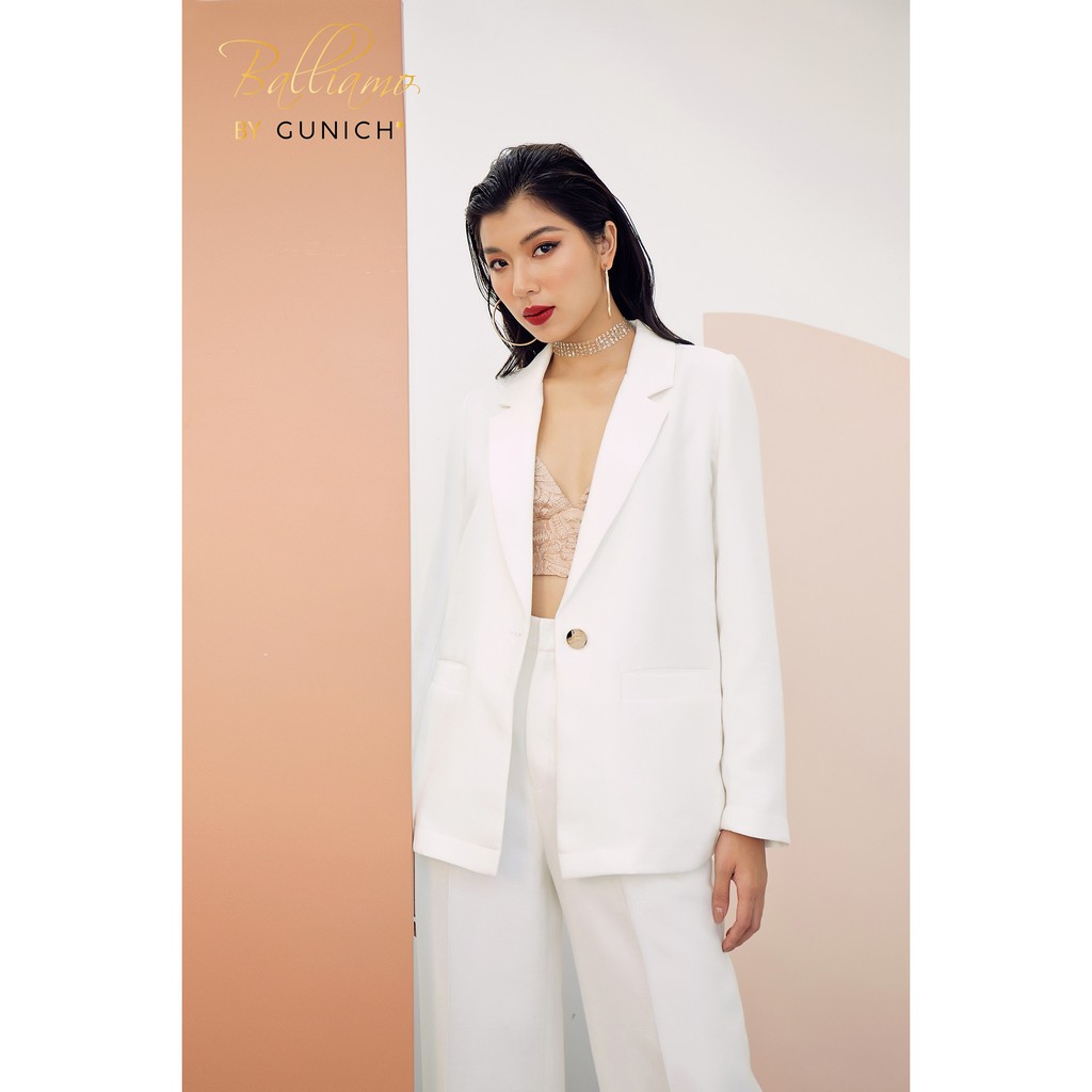 Áo blazer tafta trắng Gunich