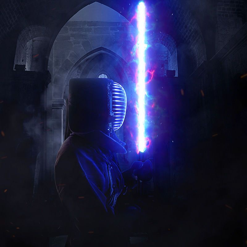 ㍿✻Douyin cùng với lightsaber sạc pin chiến tranh giữa các vì sao kim loại laze thanh kiếm ánh sáng đổi màu phát đạo cụ đ