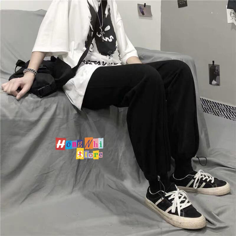 QUẦN JOGGER THUN DÀI DÂY RÚT LAI MÀU ĐEN LONG BASIC PANT - JOGGER DÂY RÚT UNISEX - MM | BigBuy360 - bigbuy360.vn