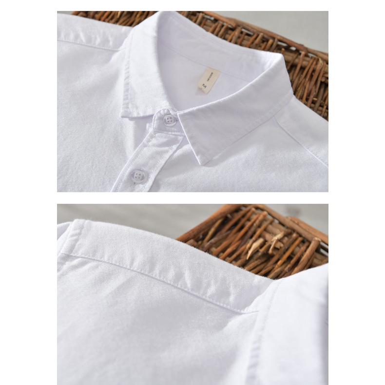 Áo Sơ Mi Cotton Tay Dài Màu Sắc Đơn Giản Trẻ Trung Thời Trang Xuân Hè Cho Nam Giới
