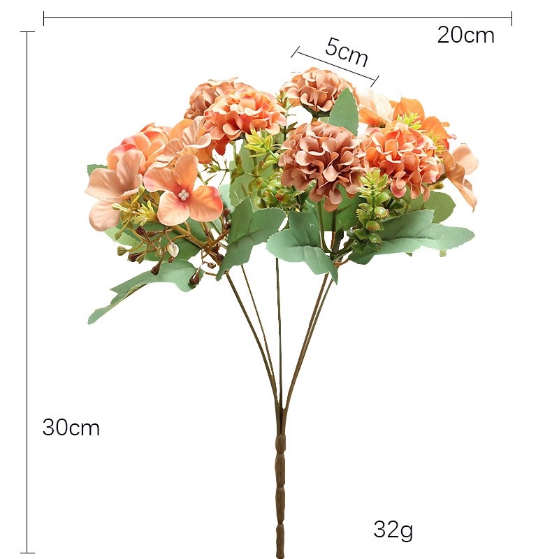 Hoa giả - Bó Hoa cẩm tú cầu lụa cao cấp mix nhiều loại trang trí nhà cửa, chụp ảnh cưới siêu xinh