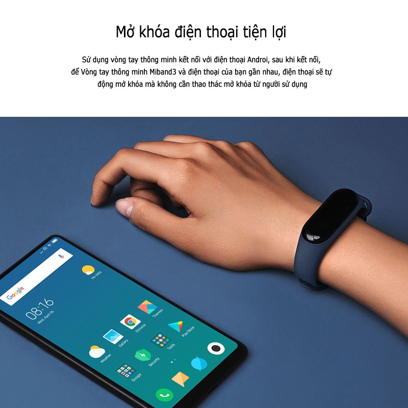 Vòng tay thông minh XiaoMi Miband 3 – chống nước, hỗ trợ theo dõi nhịp tim