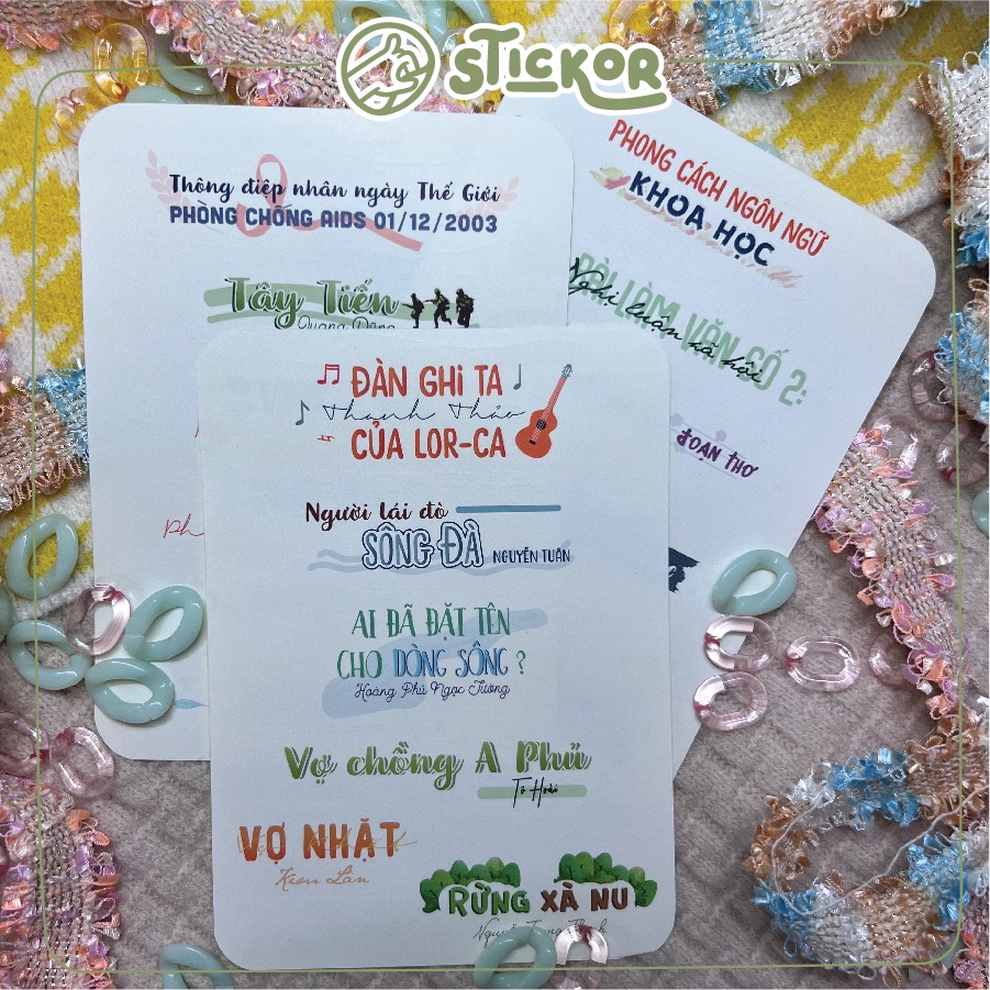 Sticker tựa bài Ngữ văn lớp 12