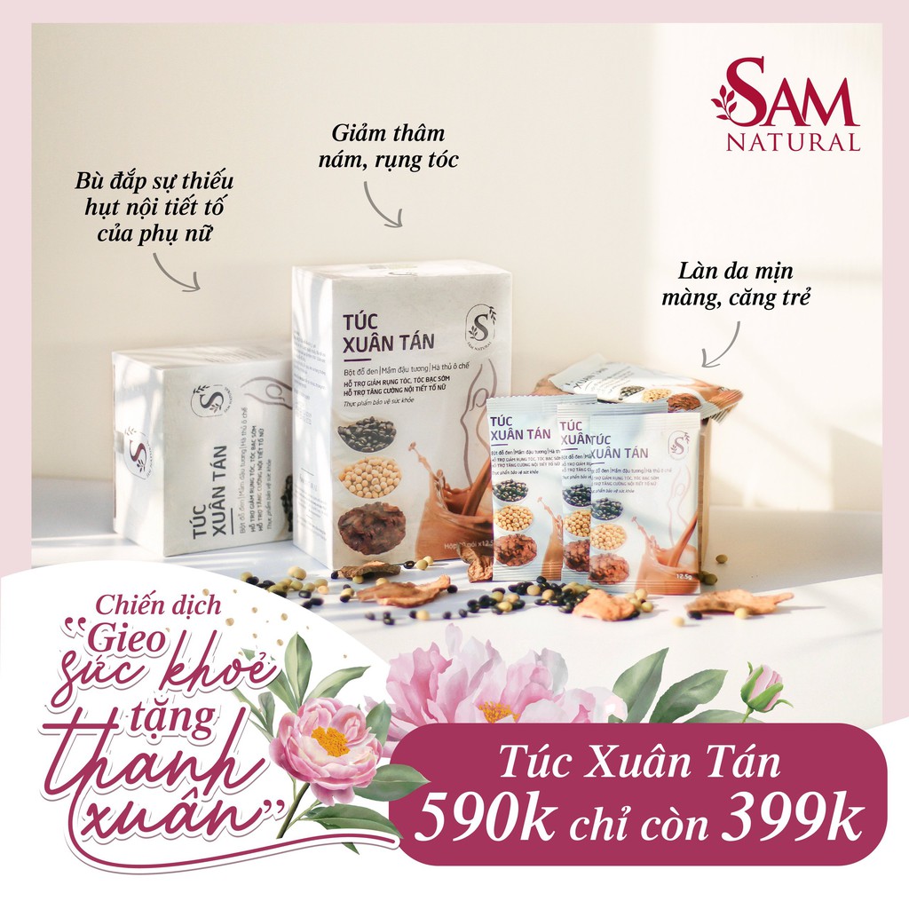 Túc Xuân Tán [𝑭𝒓𝒆𝒆𝒔𝒉𝒊𝒑] Sam Natural Tăng Cường Nội Tiết Tố Nữ 100% thảo dược – Hàng chính hãng công ty, Hạn sử dụng 2023